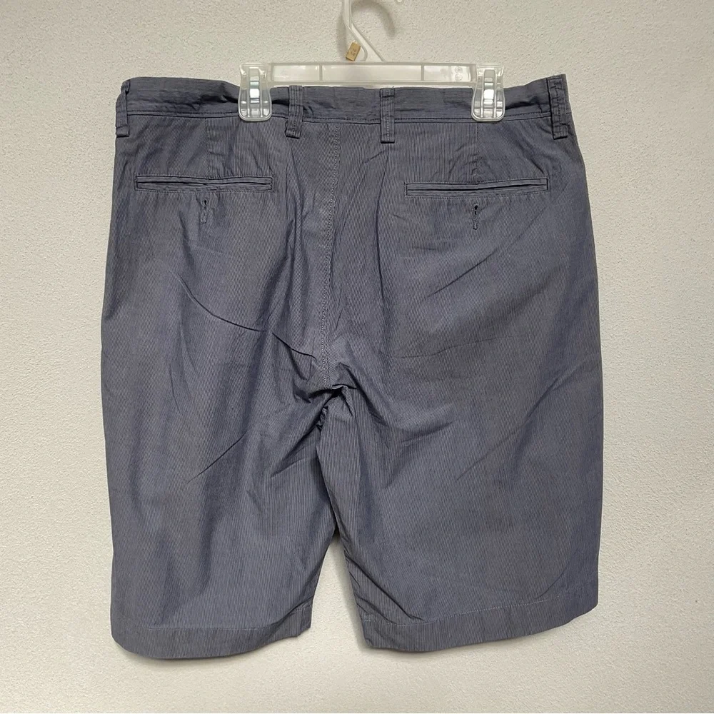 J.Crew Blue, White Pinstripe 100% Cotton Flat Front Shorts Size 32 Spring Preppy